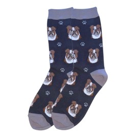 Bulldog Socks - Fun Unisex Socks - Crazy Pet Lover - Novelty Socks Funny Gifts for Dog Lovers - Cute Dog Pattern - Casual Crew Socks - One Size Fits most