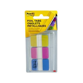 Post-it Pestañas de aluminio, colores iridiscentes, 36 pestañas/paquete, 1 x 1.5 pulgadas (686-FLOPBT)