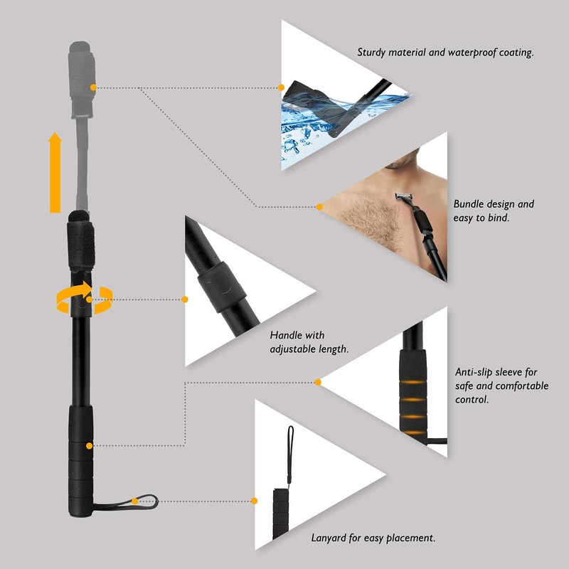 EASACE Afeitadora de extensión con longitud ajustable y maquinilla de