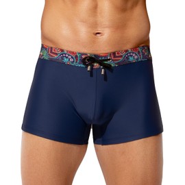 Mauro Kane Swimming Trunks Men's Tight Swimming Trunks Swimming Shorts with Drawstring, B3-Navy, M