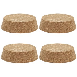BENECREAT Pack of 4 Conical Cork Stoppers, 78 - 90 mm Natural Softwood Cork Bottle Caps for Wines, Decorative Bottles, Glasses, Art, DIY Crafts