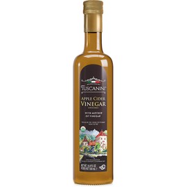 Tuscanini Italian Organic Unfiltered Apple Cider Vinegar with the Mother, 16.9oz, Premium Quality, Certified Kosher