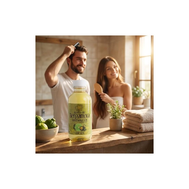 Aceite de bergamota 120 ml marca Lenico Estimula Crecimiento Cabello,Barba