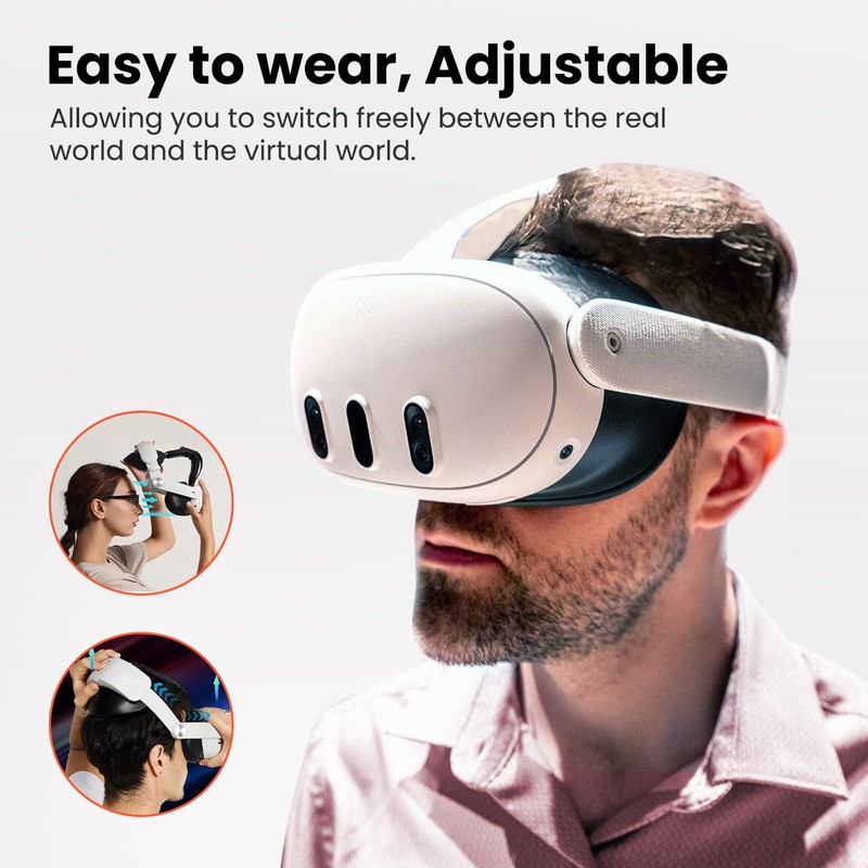GEEKERA Head Strap for Meta Quest 3, Adjustable Elite Strap