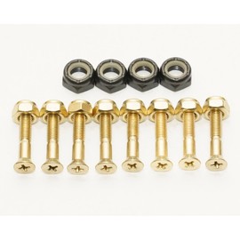 INSTSK8 Axle Nut Set Included Skateboard Skateboard Plus 1 Inch Screw Set (Gold)