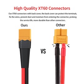 ELFCULB XT60 Male to Male Extension Cable 12AWG 2FT - Heavy Duty Power Cord for RC Cars, Batteries, and Portable Power Stations