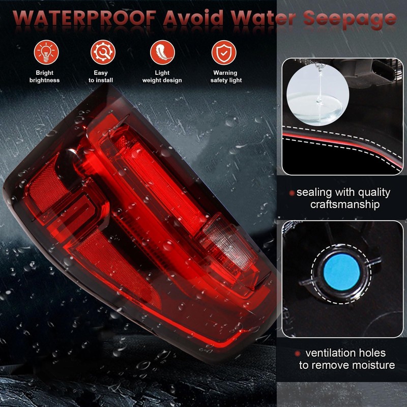 CONLLCON LED Tail Lights Assembly Compatible with 2019-2023 GMC Sierra