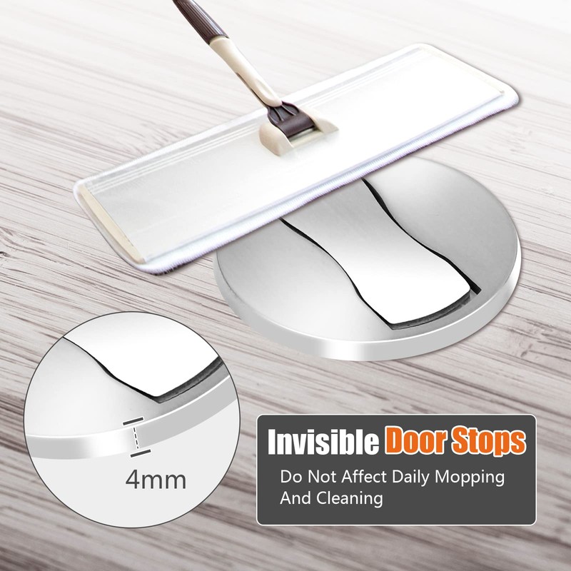 KOLAKO Magnetic Door Stop, 2 Pack Silver, Classic, Compact, Holder,