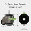 QXYJLCN 4-Pack Heavy Duty Retractable Leveling Stem Casters - 1/2"
