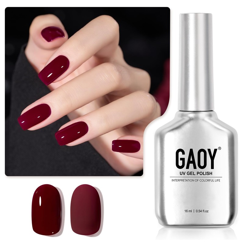 GAOY- Esmalte de uñas en gel rojo, 16 ml, esmalte