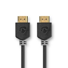 Nedis HDMI Cable 2m High Speed Ultra HD 10K 8K HDMI 2.1 with Ethernet 4K 120Hz 8K 60Hz eARC 48Gbps HDCP2.3 HDR10+ Anthracite