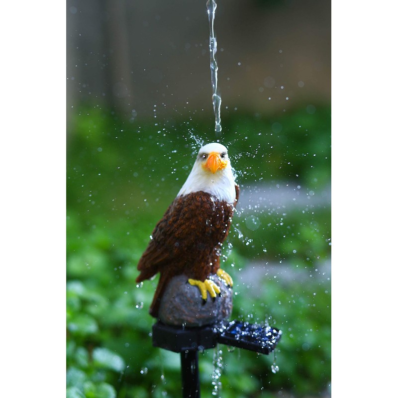 CHUANGFENG Eagle Figurine Garden Solar Stake Light Eagle Solar Lights