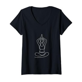 Womens Yoga Cup Yoga T-Shirt Meditation Hoody Cushion Yoga Clothing V-Neck T-Shirt