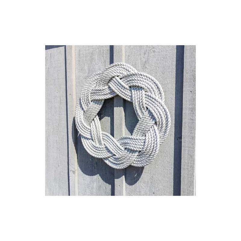 Lobster Rope Sailor Knot Wreath - Soft Gray