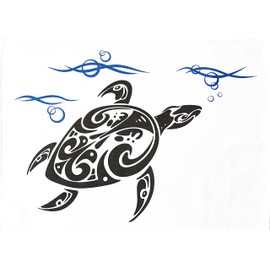 Half a Donkey The Swimming Turtle Large Cotton Tea Towel