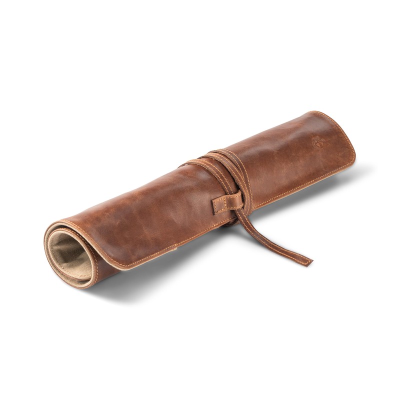 Angus Stoke premium leather Knife Roll Bag - Storage and