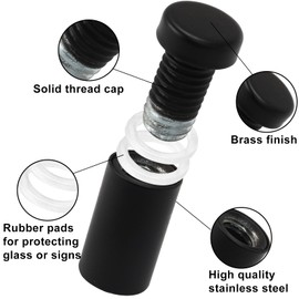 Zorveiio 1/2" x 1" Sign Standoff Screws 12 Pcs Wall Standoff Mounts, Acrylic Standoff Screws Glass Standoff Acrylic Wall Mount Hardware Kit for Glass Acrylic Signs Boards, Black