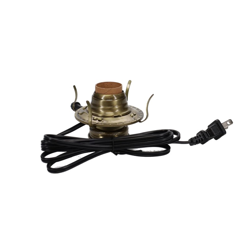 B&P Lamp® #2 Electric Burner Antique Brass Plated with Black