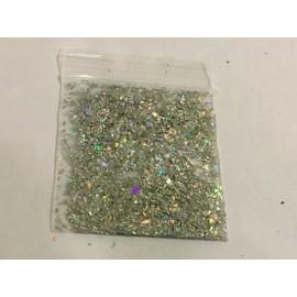 the glitters world Solvent Resistant IRREGULAR shape Glitter U (SILVER) Nail Art Face Crafts-tsp-US