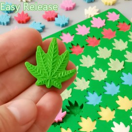 Tadonyny Leaf Silicone Molds For Chocolate Gummy Candy, Leaf Wax Melts Molds with Scraper (leaf)