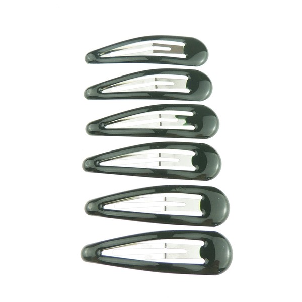 Girls Set of 6 Colourful Basic Hair Snap Clips School