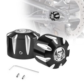 BAKAFOH Motorcycle Skull Rear Axle Nut Covers Fit for Can Am Spyder F3 RT ST RS GS 2008-2024 Accessories CNC Aluminum Wheel Axle Cap Black