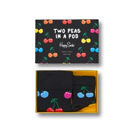 Happy Socks 2 Peas In A Pod Gift Box, colorful and fun, Socks for Men and Women, Black-Yellow-Pink-Red-Orange-Blue (10-13)