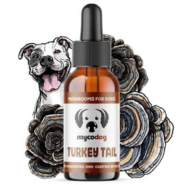 MycoDog Turkey Tail Mushroom Supplement for Dogs - Immune & Gut Health Support - Turkey Tail for Dogs - Daily Wellness Drops