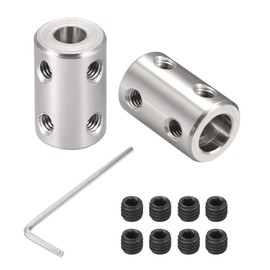 Pack of 2 3.17 mm to 5 mm Rigid Coupling, L22 x D14 Adjusting Screw Shaft Coupling Motor Connector 45# Steel for 3D Printers, Engine Accessories, RC Boat Car Aeroplane