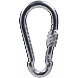 Unbranded 4.7 Inch Locking Carabiner Clips- Stainless Steel Spring Snap Hook HEAVY DUTY - 3PCS