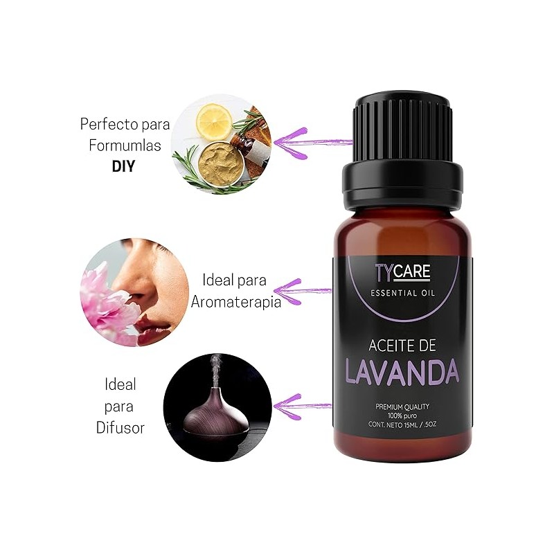 TY CARE - Aceite Esencial de Lavanda (Lavandula Officinalis) -