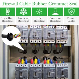 GA1FSL 200PCS Rubber Grommet Assortment for Holes - Black Firewall Hole Plug Set for Car, Boat, Pump, Plumbing, and Home Improvement - Electrical Wire Gasket Kit for Cable Wiring and Cord Organization