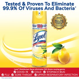 Lysol Disinfectant Spray, Sanitizing and Antibacterial Spray, For Disinfecting and Deodorizing, Lemon Breeze, 19 Fl Oz (Pack of 2), Packaging May Vary
