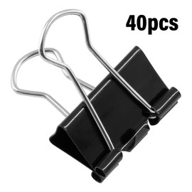 Qjaiune 40 Pack Extra Small Binder Clips Black Paper Clips, 5/8 Inch / 15mm Micro Binder Clips Metal Paper Clamps Office Clips School Supplies, Tiny Binder Clips for Teachers Office School Home