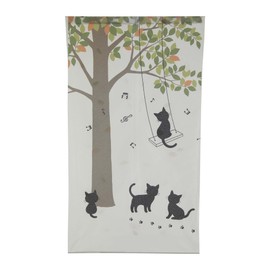 Narumikk 09-010 Double Swing Cat Noren, Size: 33.5 x 59.1 inches (85 x 150 cm)