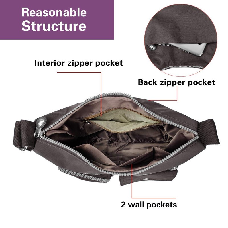 SUKRY Nylon Crossbody Bag for Women with Anti theft RFID
