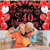 Rumia 40th Anniversary Decorations Red Black Happy Banner Ruby Wedding