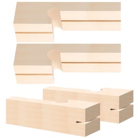 DoubleFill 2 Pairs 4 Inch Wood Line Blocks Masonry String Lines Concrete Blocks for Masonry Tools