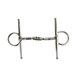 AK Full Cheek Rotary Double Cooper Roller Snaffle Horse Riding Bits AKRS-2612 (Silver, 5.50'')