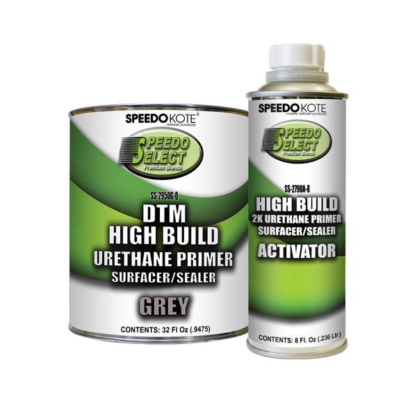 Speedokote Automotive High Build 2K Urethane Primer/Sealer Gray QUART Kit,