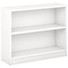 BOWERY HILL 2 Shelf Small Wood Storage Bookcase in White,