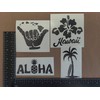 Hawaii Decal 4 Pack: Hang Loose Islands, Hawaii Hibiscus, Aloha