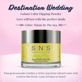SNS Nail Dip Powder, Gelous Color Dipping Powder - Tulum By The Sea (Yellow/Pastel, Glitter) - Long-Lasting Dip Nail Color Lasts 14 Days - Low-Odor & No UV Lamp Required - 1oz