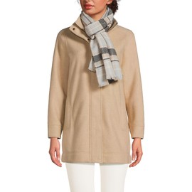 Lands' End CashTouch Pattern Winter Scarf Gray Heather/black Slate Plaid One Size