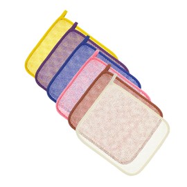 KOMBIUDA 6pcs Exfoliating Back Scrubber Body Exfoliator Cloth for Skin Smoothing Multi Functional Shower Bathing Net Lightweight and Portable for Hand and Face Care