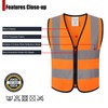 HATAUNKI Kids Safety Vest Hi Vis Vest with Zipper Front
