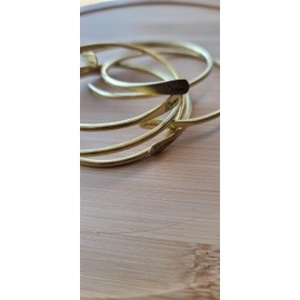 Bead It Wear It Love It Brass Cuff Bracelets Set, African Brass Bangles For Women, Hammered Ends Stacking Bracelets, Boho Tribal Cultural Jewelry (1 Raw Brass Divine Goddess Engraved)