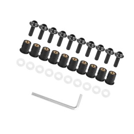 Motoforti 10pcs M5 Motorcycle Fairing Windscreen Screw Bolt Titanium Tone Long-lasting