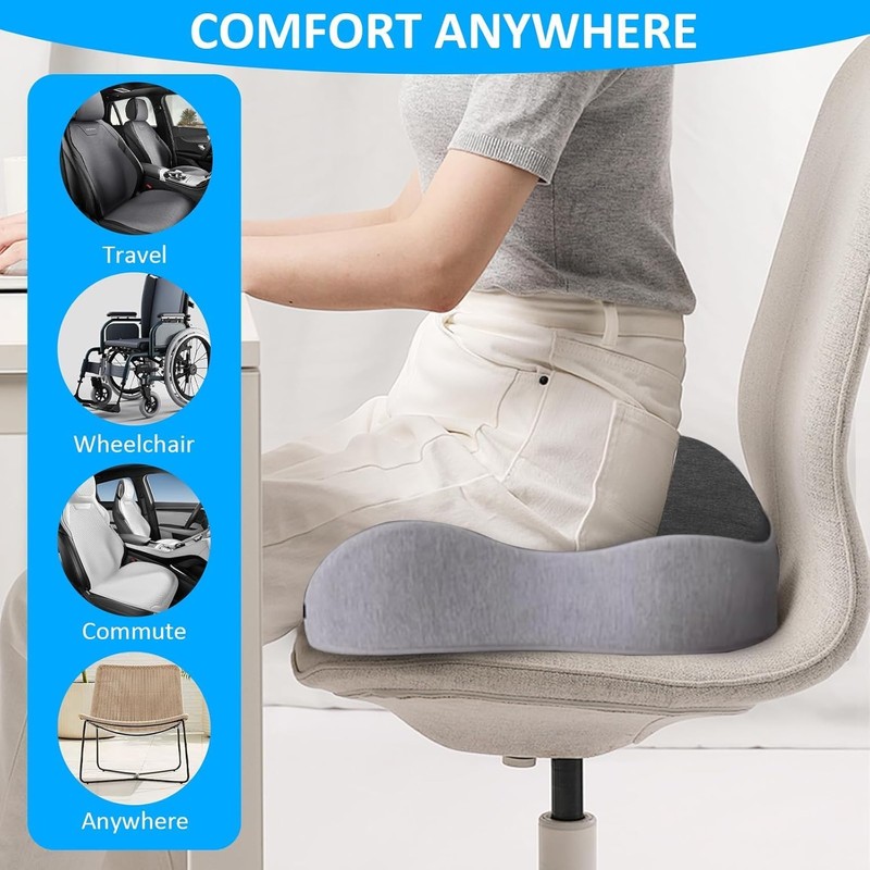 Cojín de Asiento ergonómico,Cojín de Silla,Cojín para la Espalda, Funda