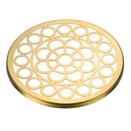 PATIKIL 3.9 Inch Flower Frog Lid, Metal Round Flower Vase Insert Arranger Window Grill Pattern for Arrangement Plant Fixation, Gold Tone